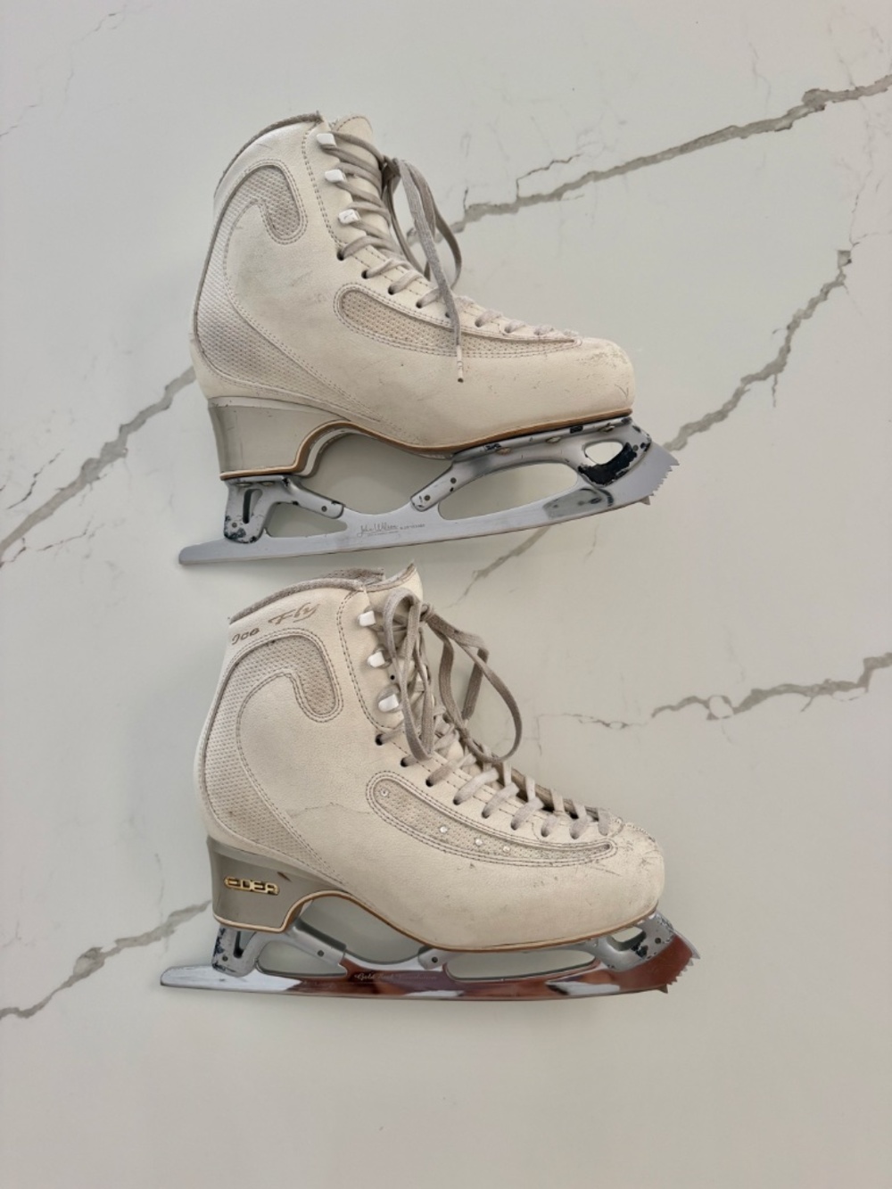 Edea Ice Fly - Size 245B + John Wilson Gold Seal Revolution Blades Figure Skates